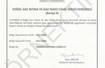 Mesleki Yeterlilik Belgesi